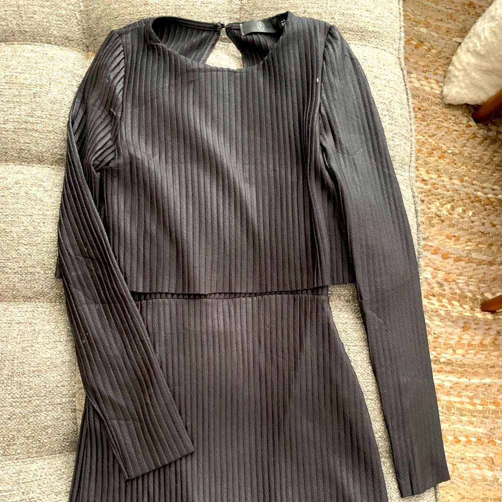 Women’s faux leather backless dress